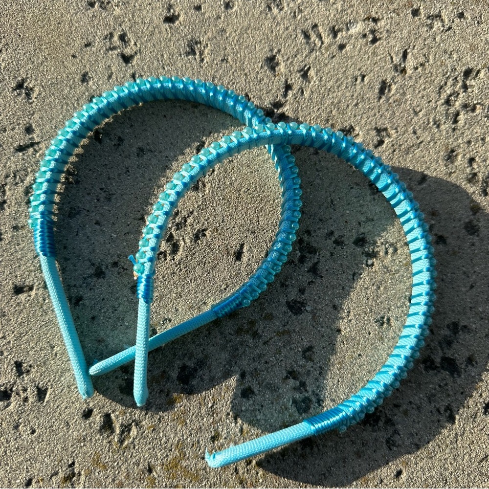 2 Handmade BLUE headband - Picture 5 of 6